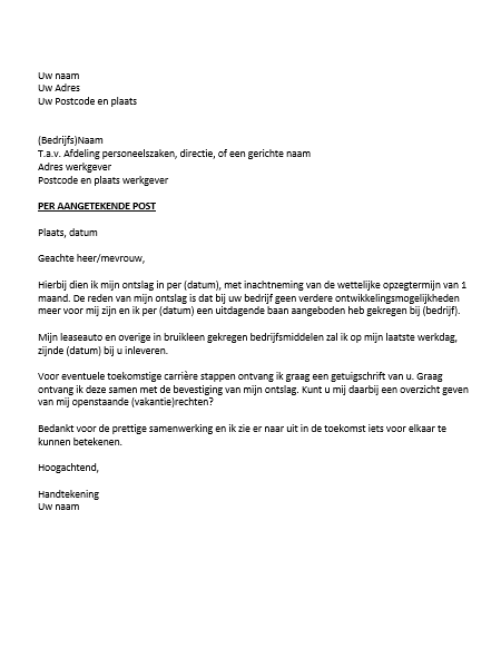 Ontslagbrief | Ontslagbrief, Personeelszaken, Brief - Ontslag Op Staande Voet Artikel