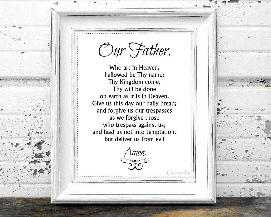 Onze Vader Gebed Print Het Onze Vader 5x7 8x10 Katholieke - Etsy Nederland - Het Onze Vader Gebed