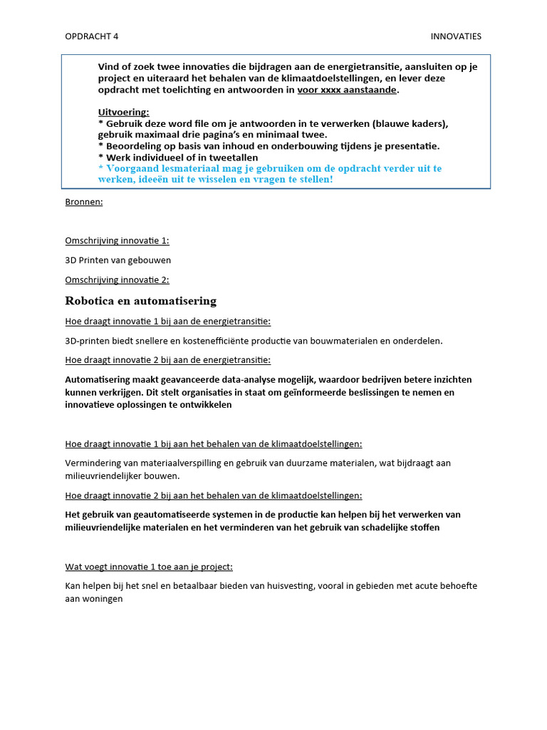 Opdracht 4 innovaties uitgeschreven opdracht | PDF - Ontwerpen Van Technische Innovaties Pdf
