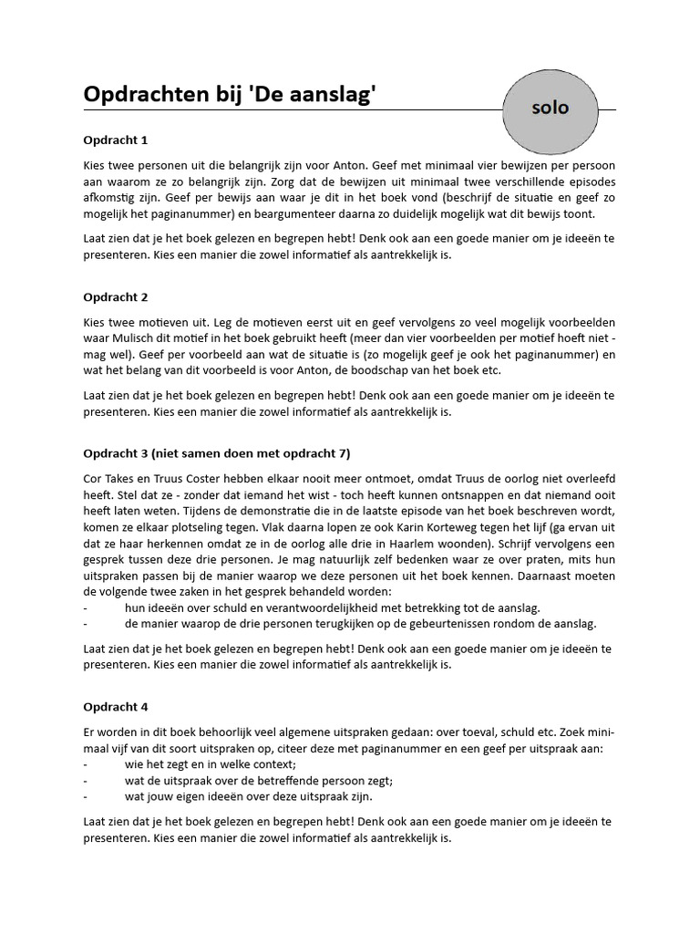 Opdrachten Bij de Aanslag | PDF - Aanslag Ter Behoud Van Rechten