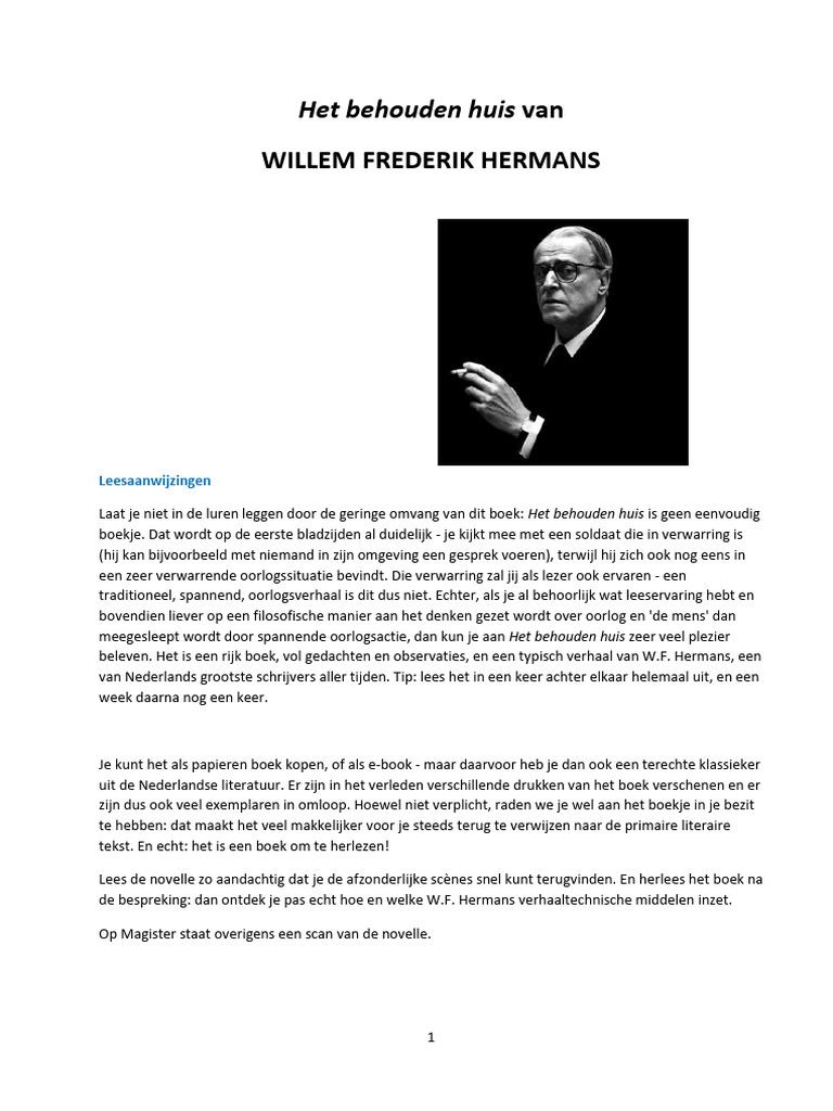 Willem Frederik Hermans Het Behouden Huis