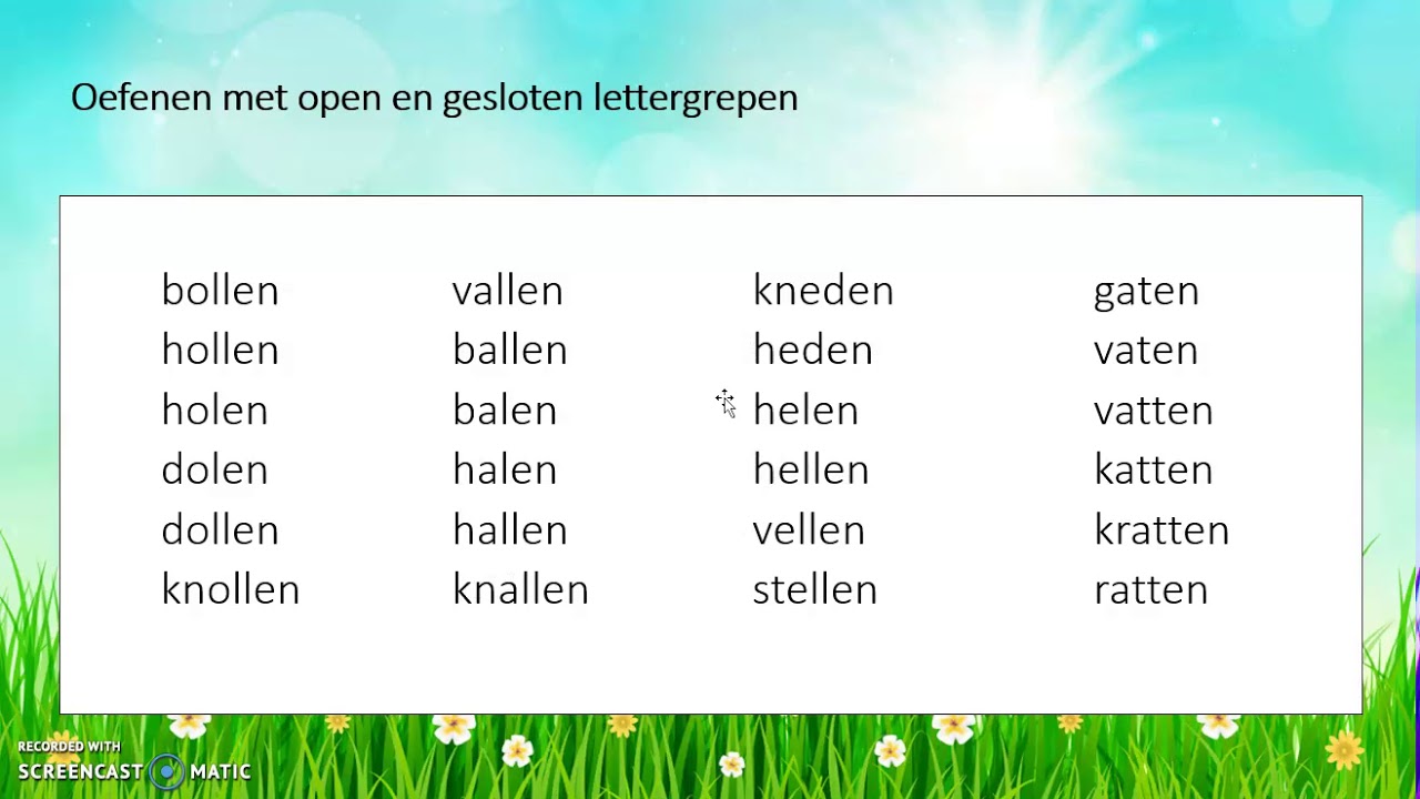 Ezelsbruggetje Open En Gesloten Lettergreep