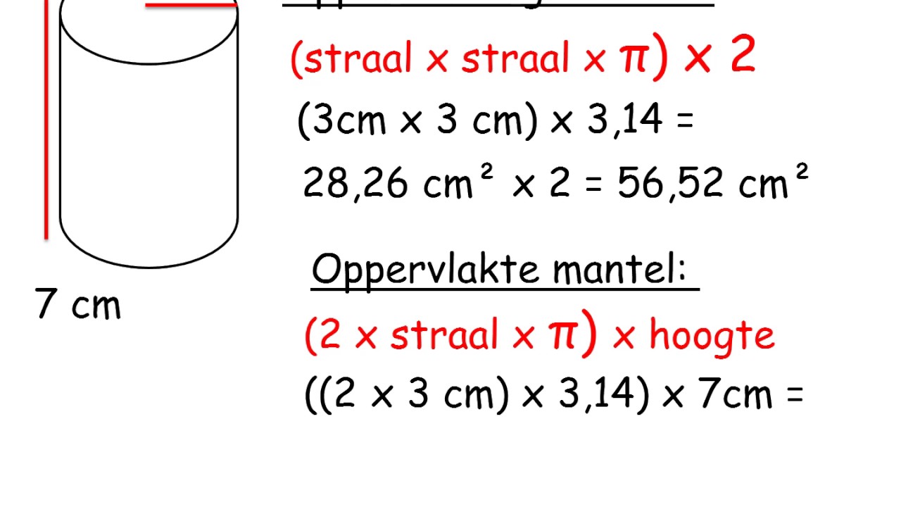 oppervlakte cilinder - YouTube - Hoe Bereken Je Oppervlakte Van Een Cirkel