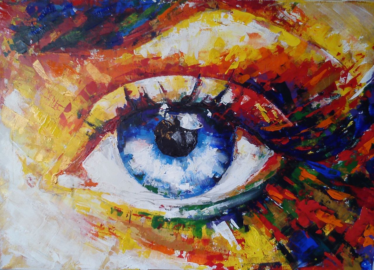 Original Gemälde Acryl Bild Abstrakt PAINTING Keilrahmen Elena - Kunst Algemeen Examen Havo 2024
