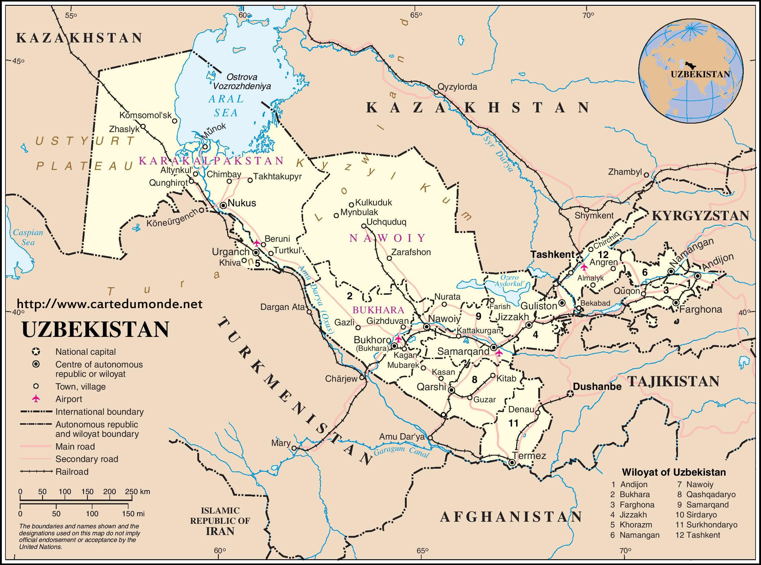 Ouzbékistan Carte Satellite - Wat Is De Hoofdstad Van Oezbekistan