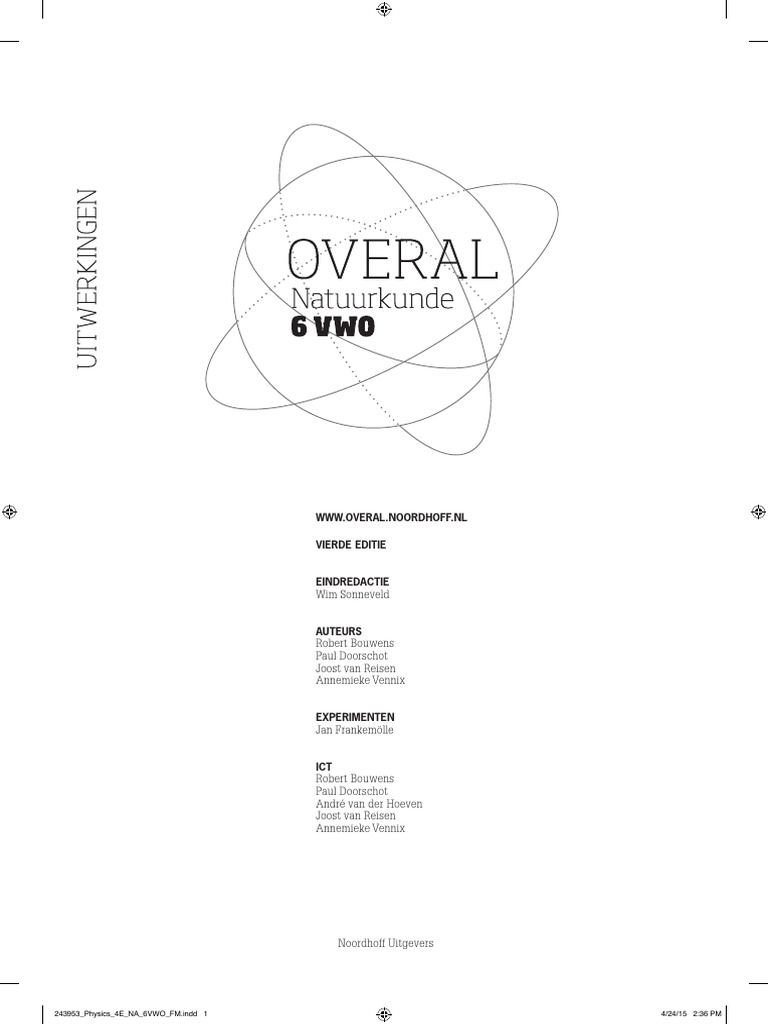 Overal 6 Vwo Uitwerkingenboek-4 | PDF - Vwo Schooltype Zonder Klassieke Talen