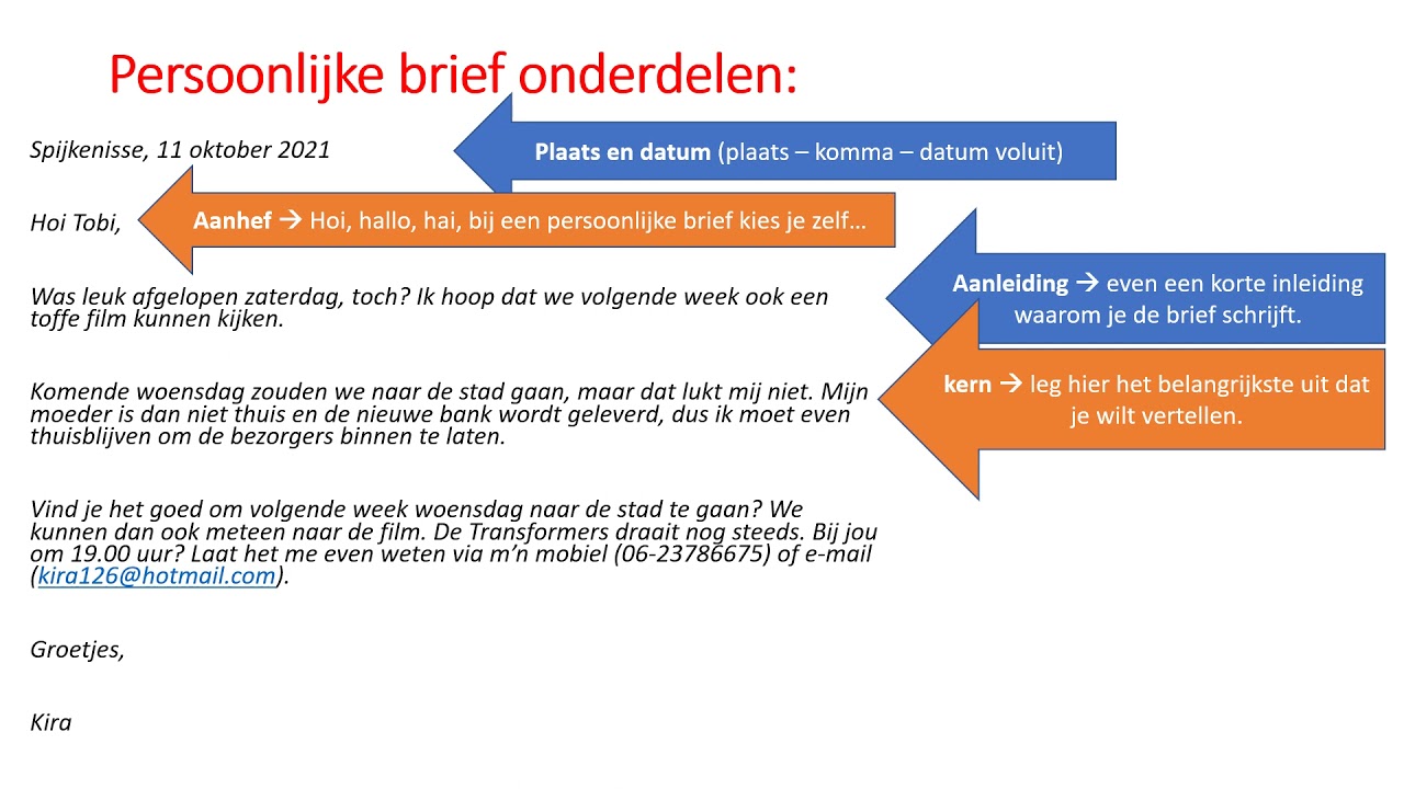 P1 schrijven persoonlijke brief voorbeeld - YouTube - Hoe Schrijf Je Een Brief In Het Engels