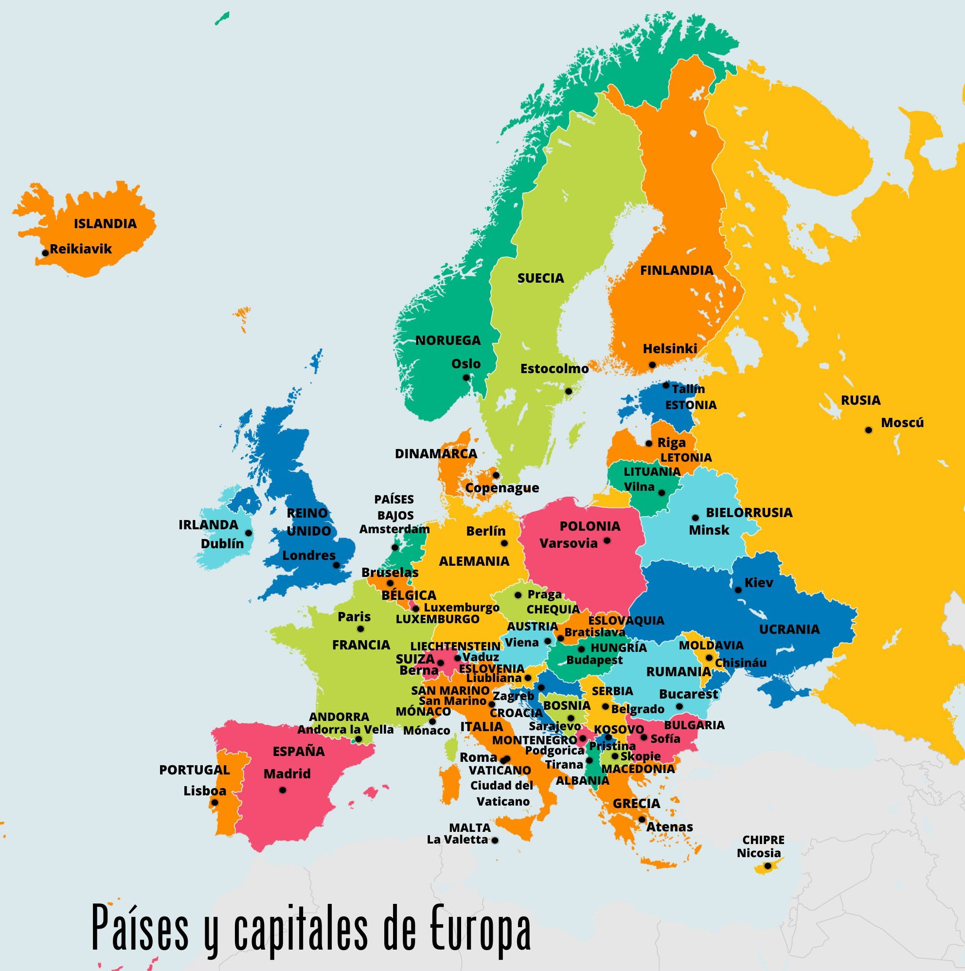 Países de Europa y sus capitales: listado completo - Significados - Europa Oefenen Landen En Hoofdsteden