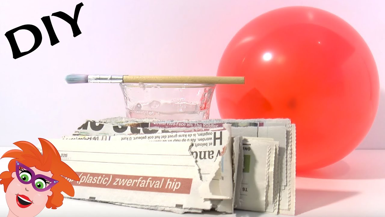 Paper mache balloon - papier mache ballon - YouTube - Masker Maken Van Papier Mache