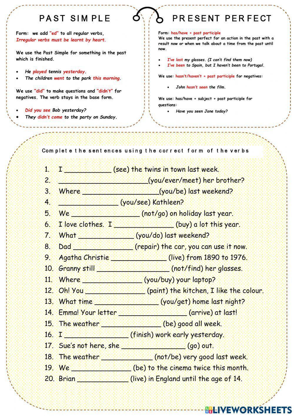 Past simple and present perfect | Dương Bích Thuận - Past Simple And Past Perfect Simple