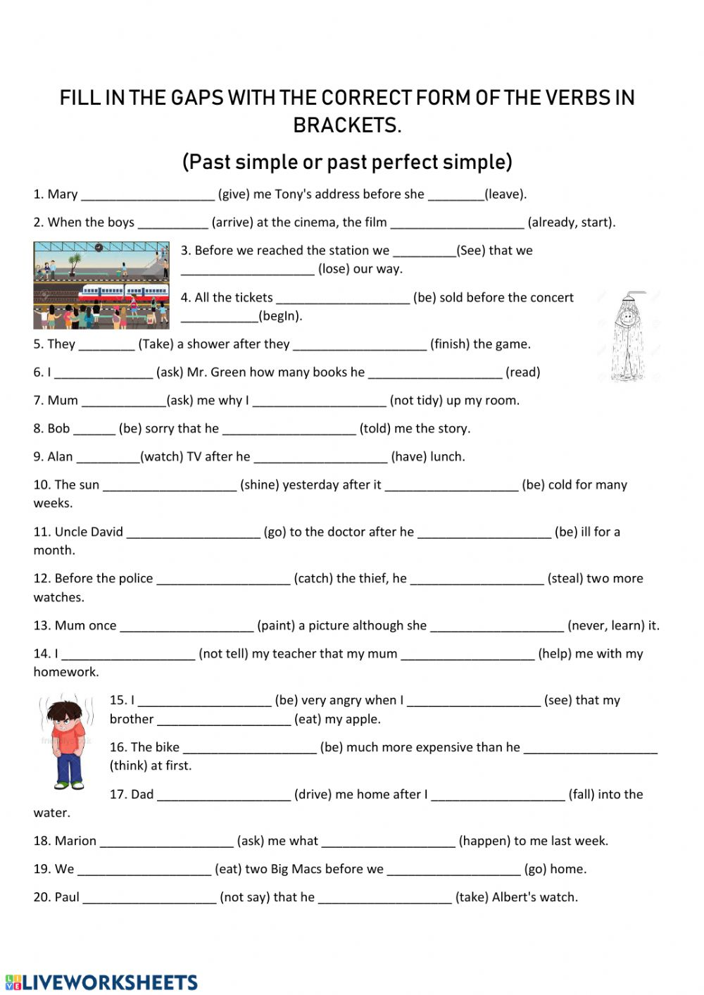 Past Simple And Past Perfect Simple Exercises