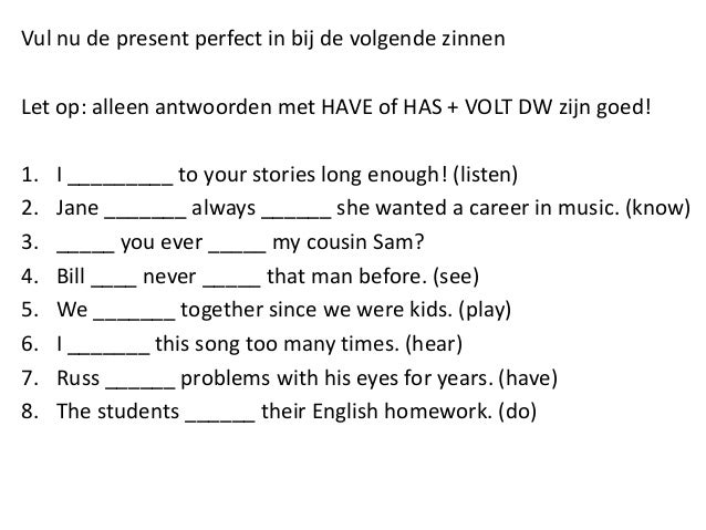 Present Perfect En Past Simple Oefenen
