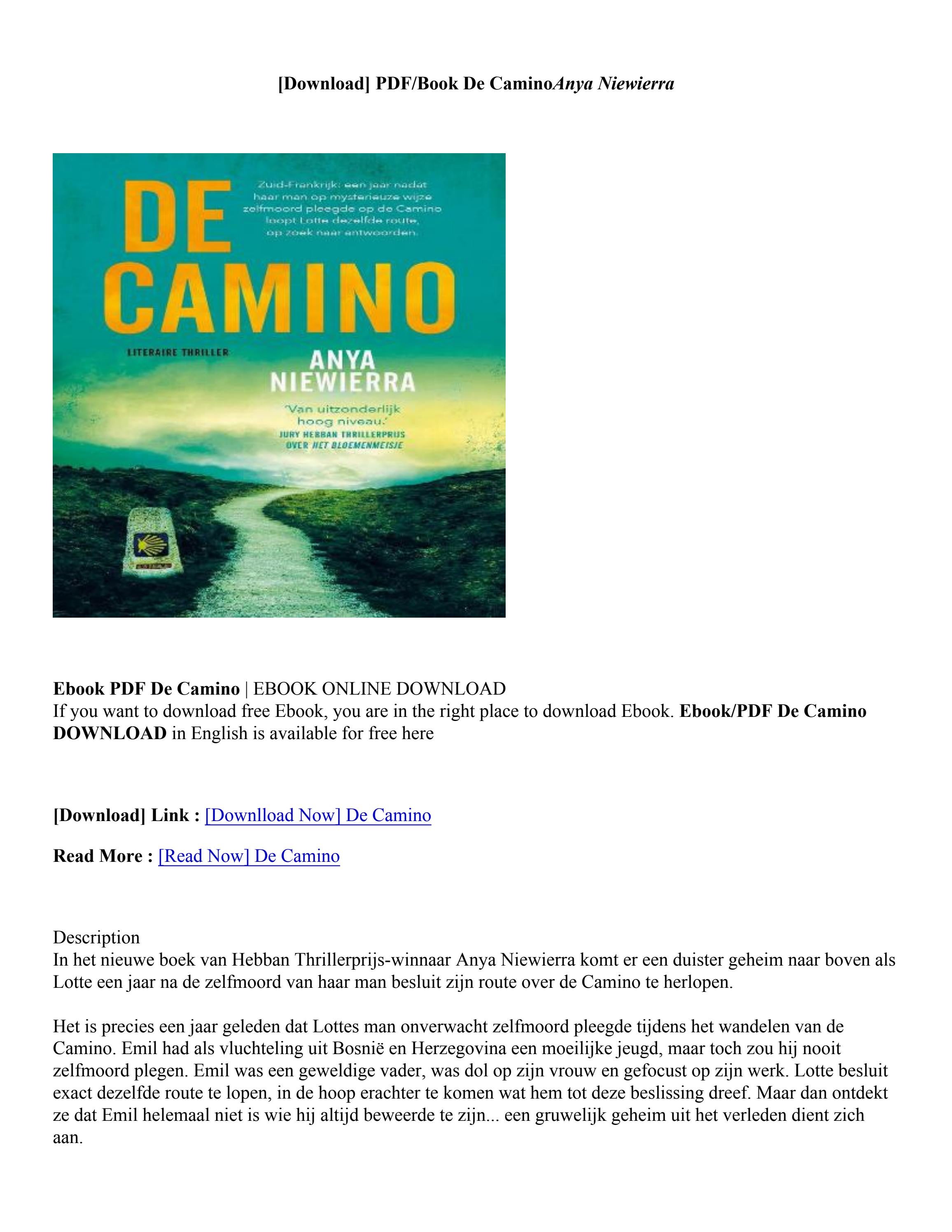 [PDF] Download De Camino By Anya Niewierra by elsiunderwood88 - Issuu - Recensie De Camino Anya Niewierra