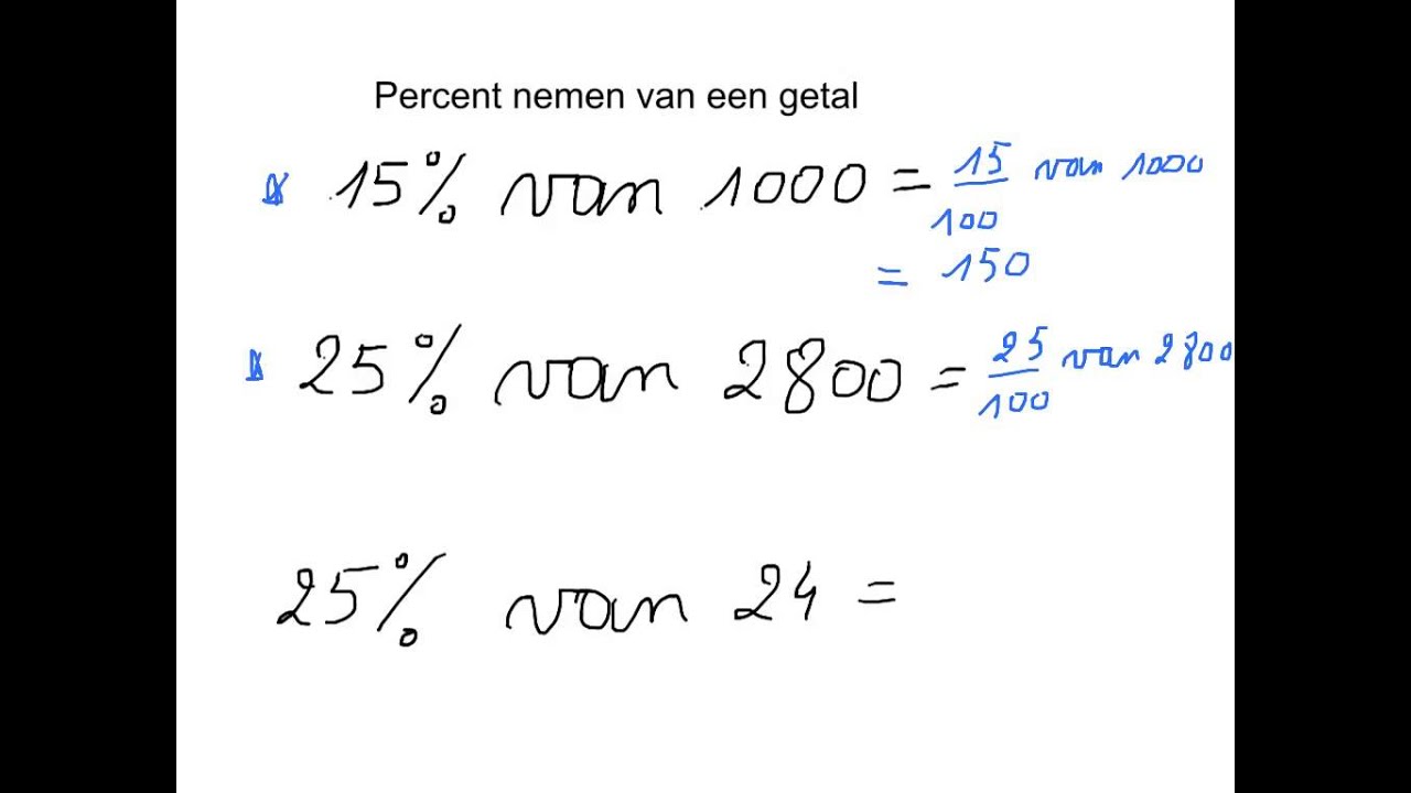 percent nemen van een getal - YouTube - Hoe Bereken Je Het Verschil In Procenten