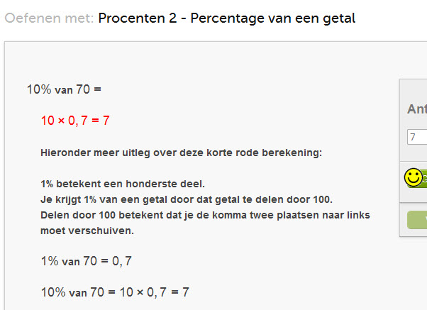 Percentage berekenen van een getal. De Sommenfabriek. - Percentage Van Een Getal Berekenen