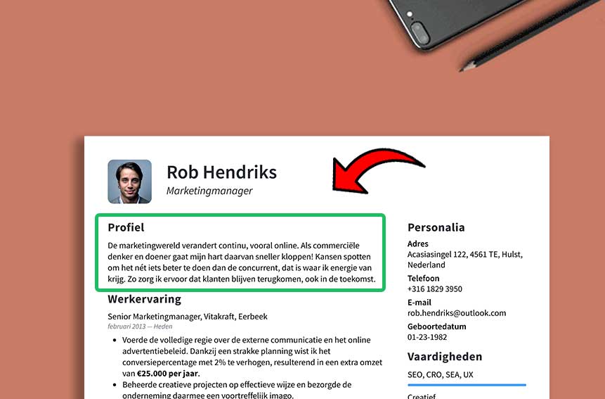 Persoonlijk Profiel Cv Maken: 6 Tips Voor Een Professionele Uitstraling - Voorbeeld Cv Met Persoonlijk Profiel