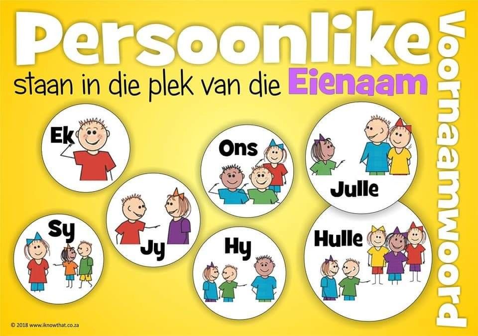 Persoonlike voornaamwoorde (gekry op FB) | Afrikaans, Kids preschool - Wat Voor Woordsoort Is Is