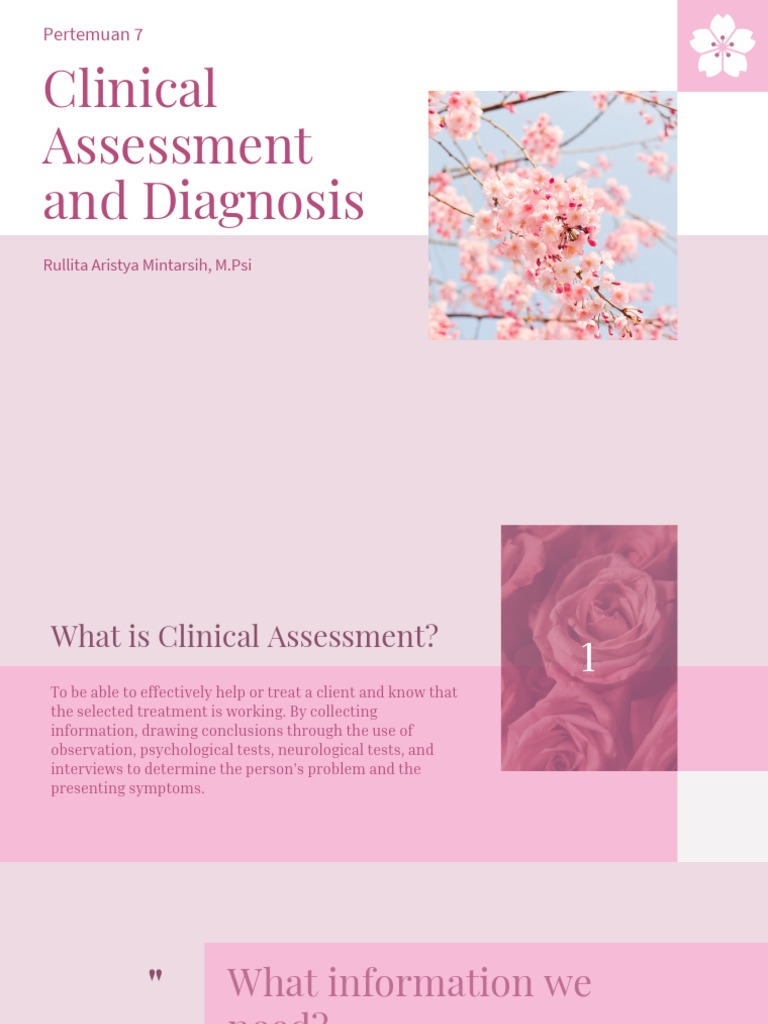 Pertemuan 7 - Clinical Assessment and Diagnosis | PDF | Diagnostic And - Clinical Assessment Psychodiagnostic Decision Making