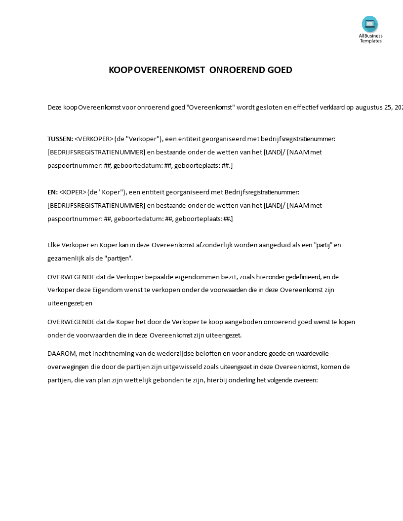 Pin auf templates - Privaatrechtelijke Aspecten Van Onroerend Goed