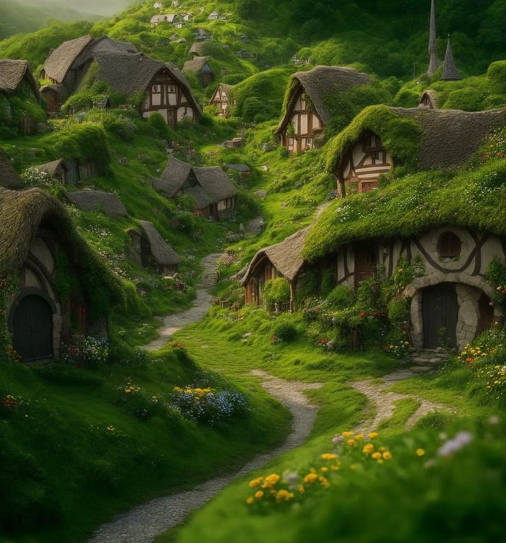 Pin by .‧ᖭི༏ᖫྀ‧. on 3ᴅ ᴀʀᴛ | Fantasy village, Hobbit house, Fantasy - Waar Kan Je De Hobbit Zien
