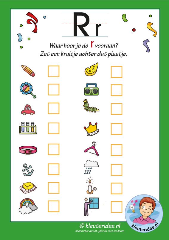Pin on abc voor kleuters, Kindergarten abc, abc Maternelle - Woorden Met Een R Beginnen