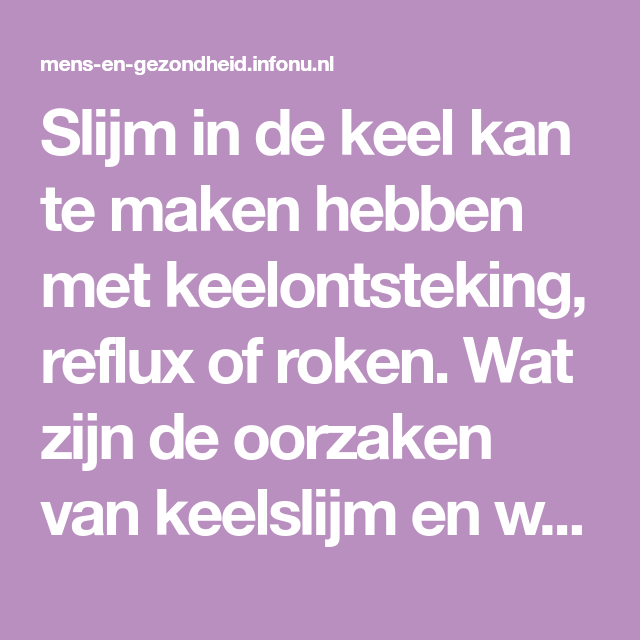 Veel Slijm In De Keel