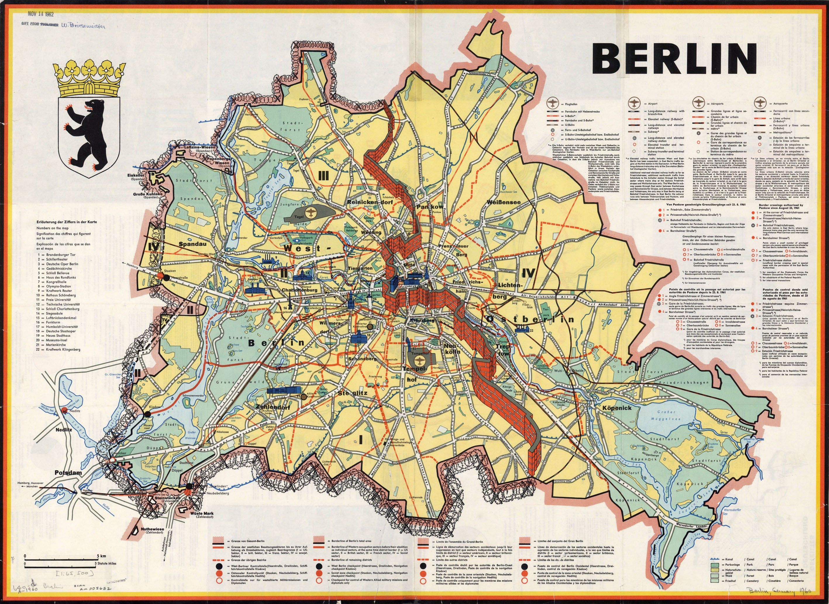 Pin on Old Maps - Oost En West Berlijn Kaart
