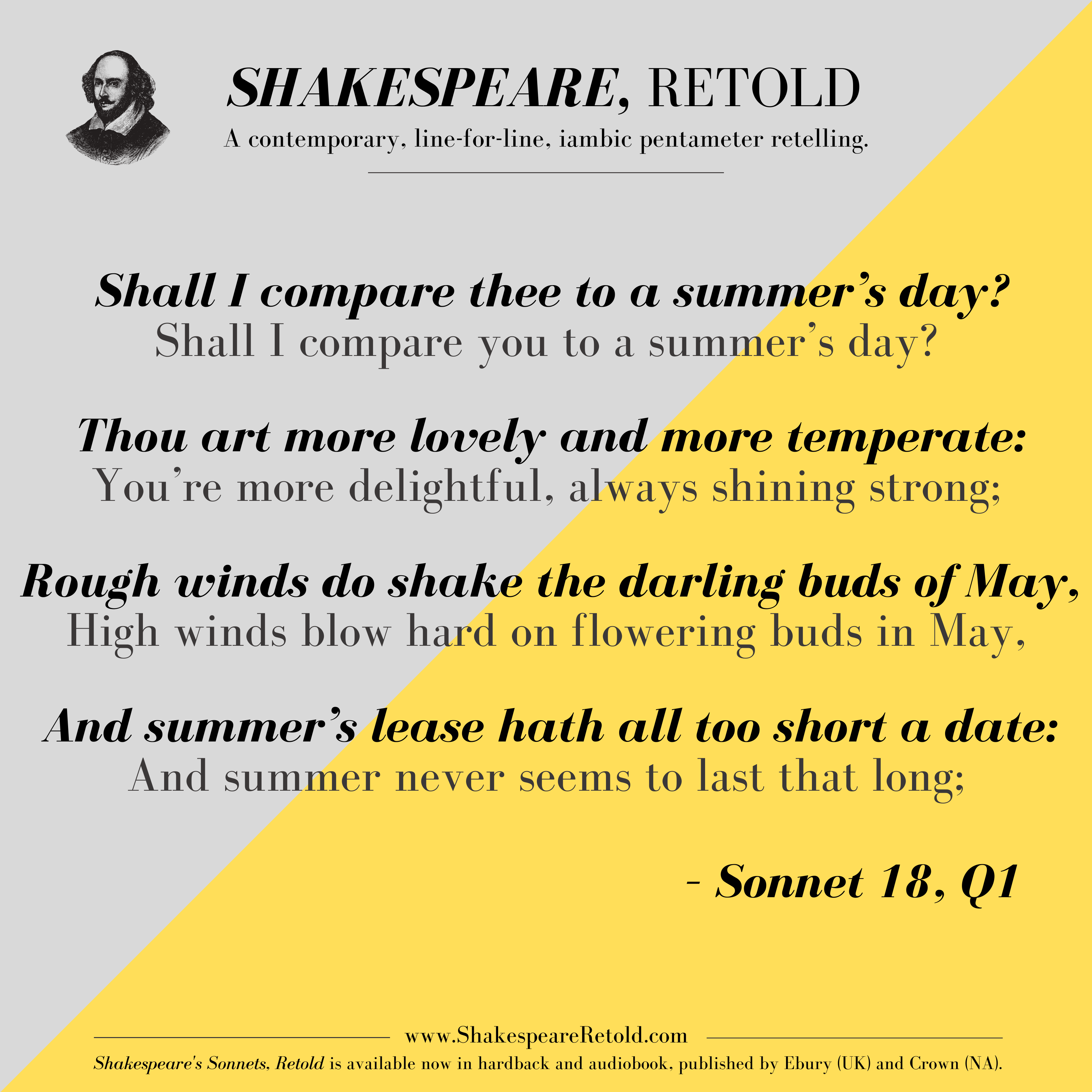 Pin on Shakespeare, Retold - May I Compare Thee To A Summer's Day