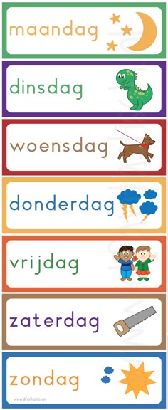 Pin op Thema activiteiten - Dagen Van De Week Met Hoofdletter