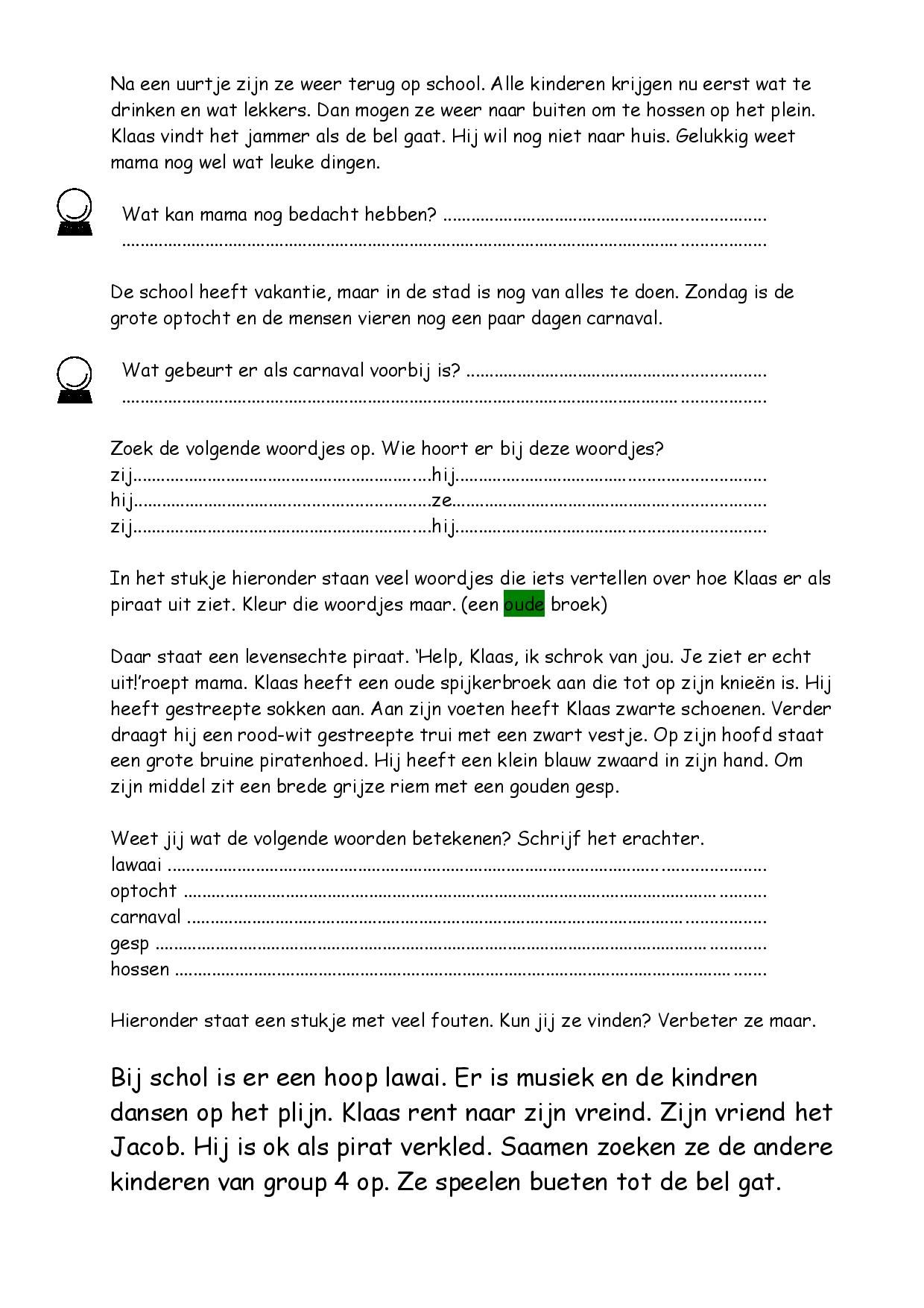 Pin van Lisanne Verbeek op School-carnaval | Begrijpend lezen, Lezen - Begrijpend Lezen Tekst Groep 7
