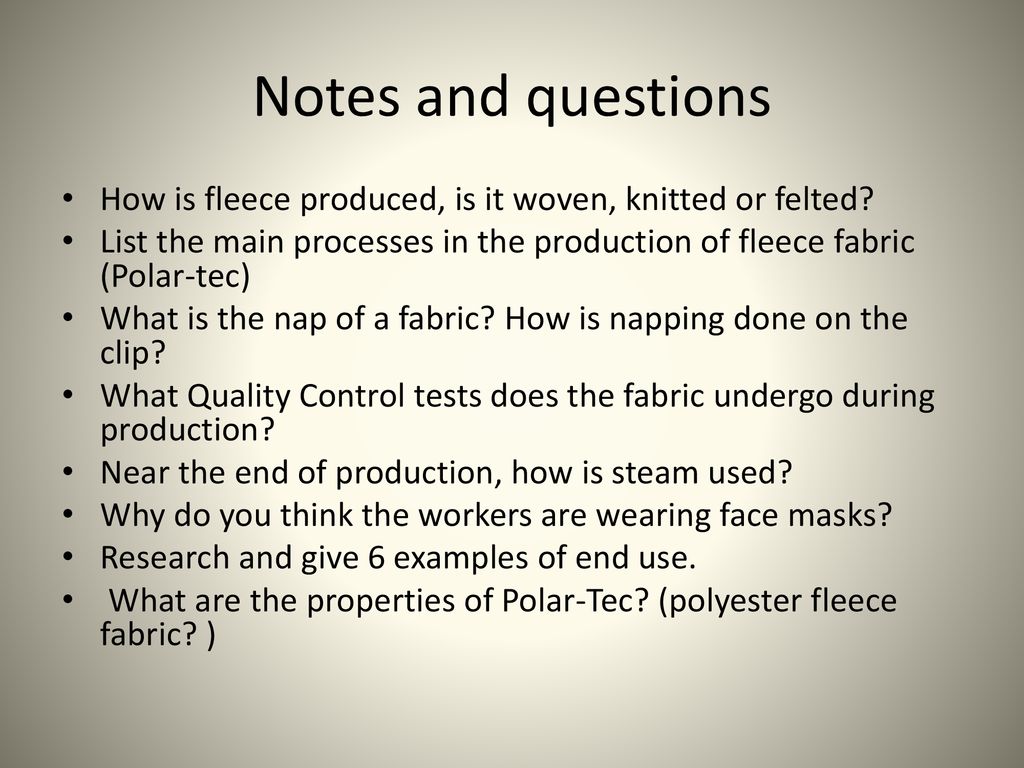 Polar- tec (polyester fleece) - ppt download - Waar Is Fleece Van Gemaakt
