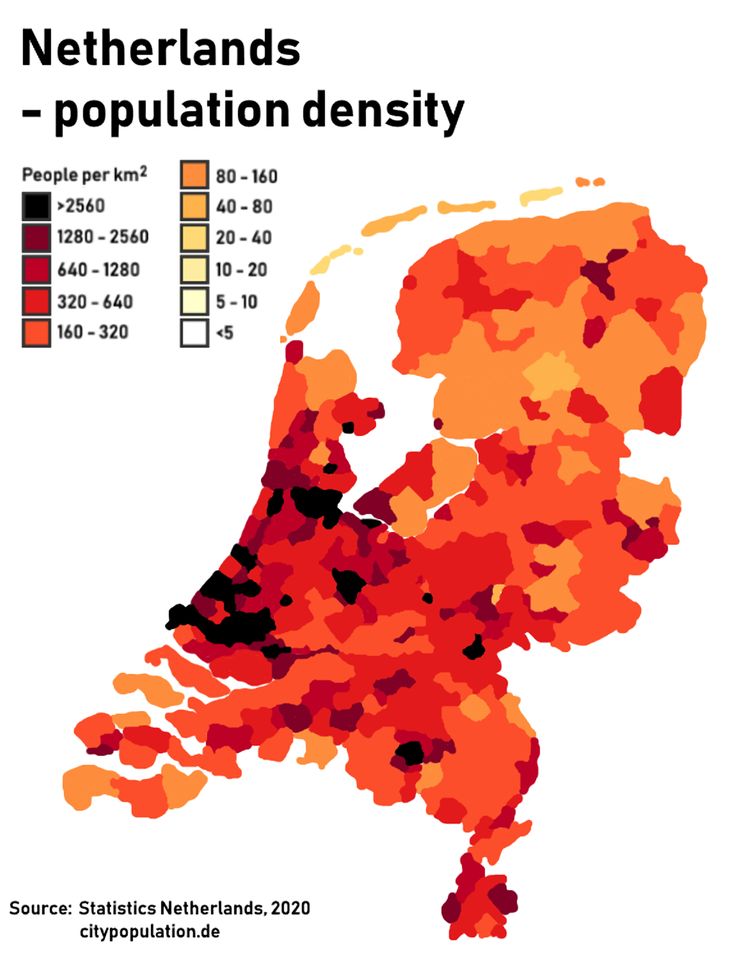 Wat Is De Bevolkingsdichtheid Van Nederland