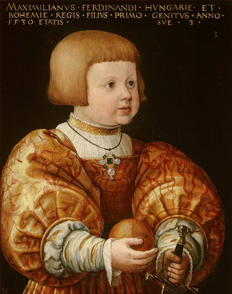 Portret van Maximiliaan van Oostenrijk, op 3-jarige leeftijd, Jacob - Maximiliaan Van Oostenrijk Broer Van Franz