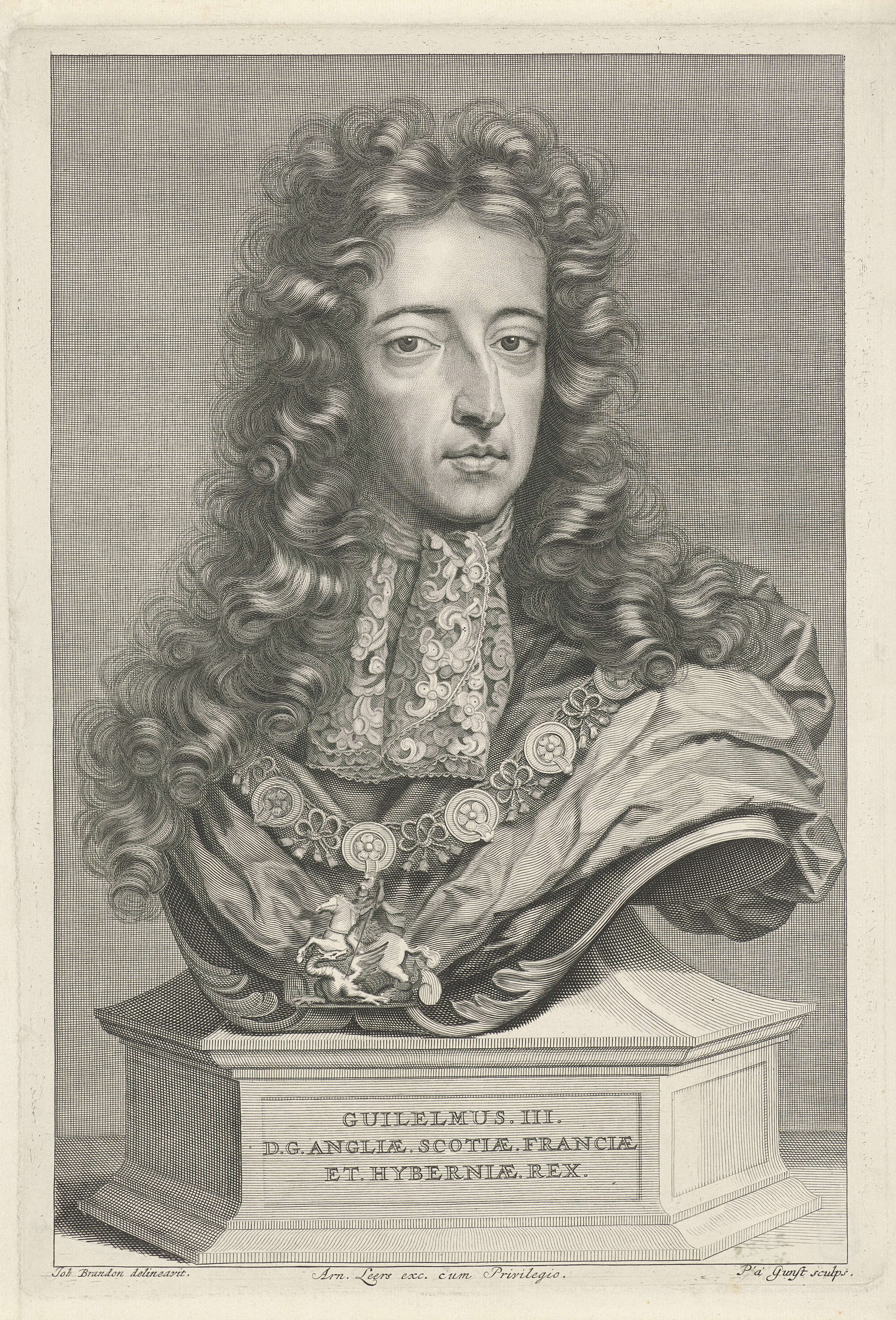 Portret van Willem III, prins van Oranje-Nassau, koning van Engeland - Prins Van Wasa Vader Franz Josef
