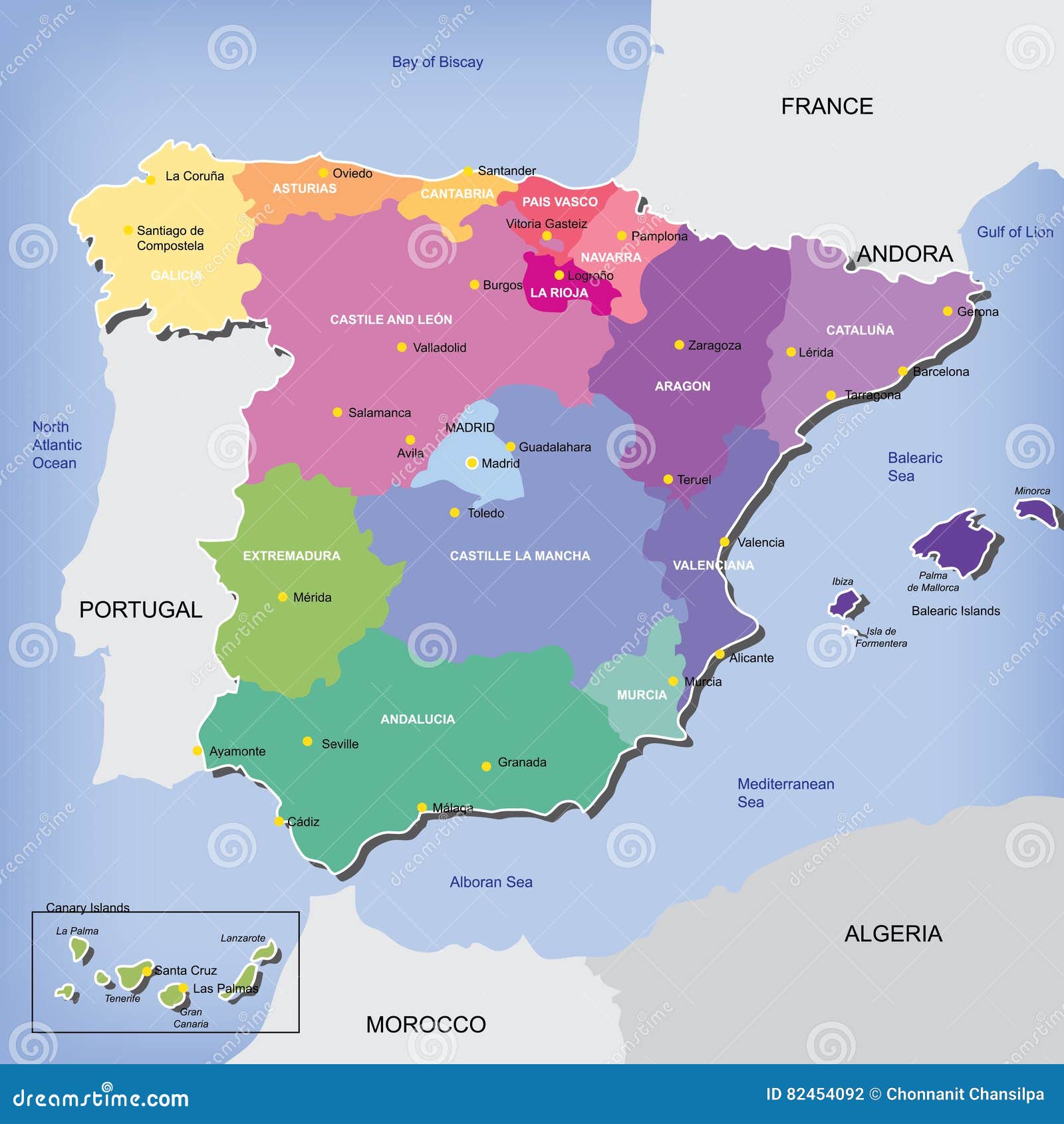 Portugal Provinces Maps Cartoon Vector | CartoonDealer.com #31117523 - Welke Taal Spreekt Men In Brazilie
