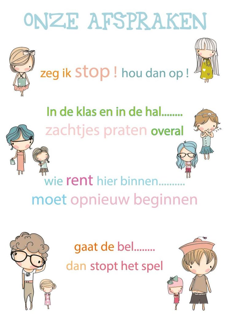 Posters voor de klas - jufbijtje.nl | Klaslokaalbeheer, Schoolspullen - Regels En Afspraken In De Klas