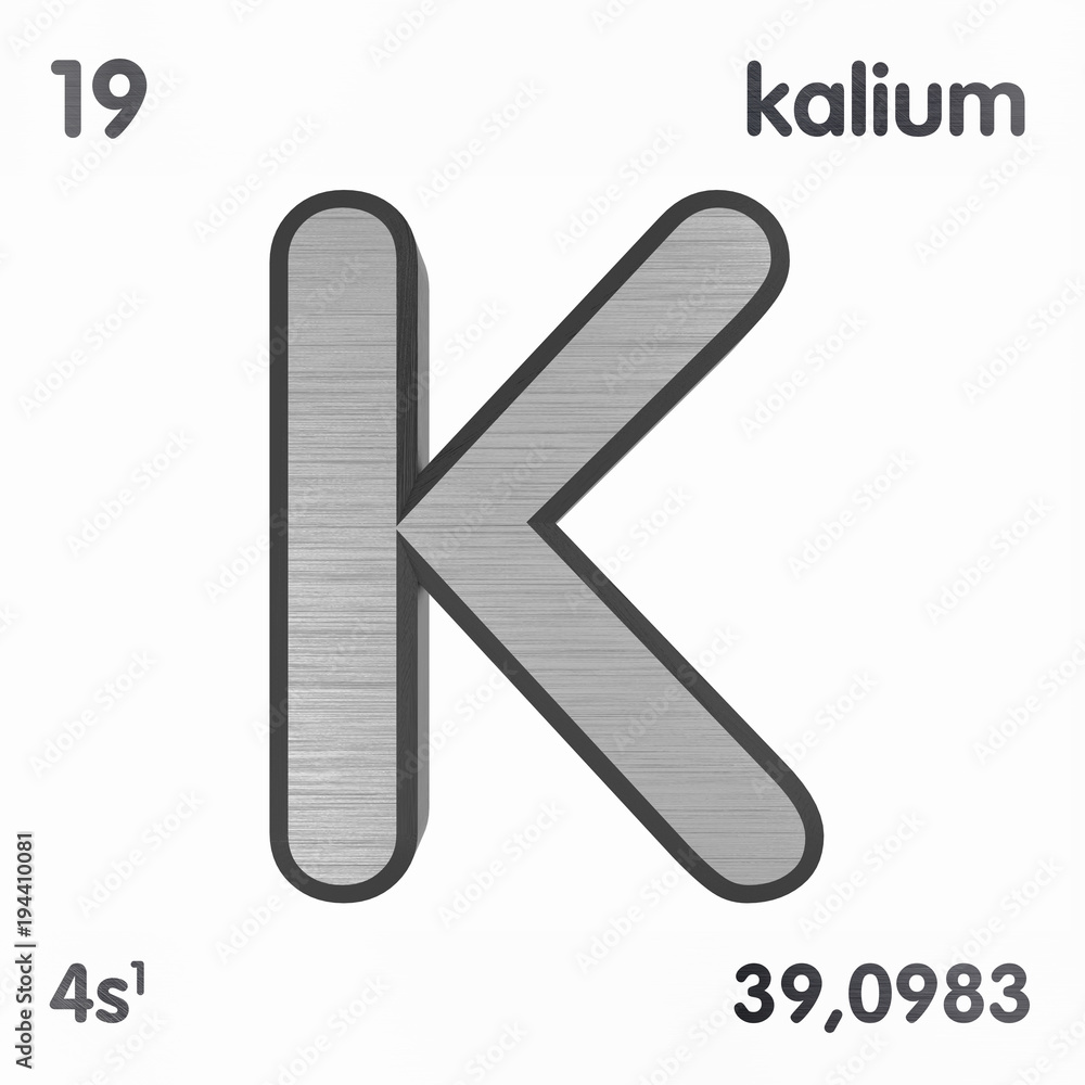 Potassium (K) or Kalium. Chemical element sign of periodic table of - Wat Is Kalium In Het Bloed