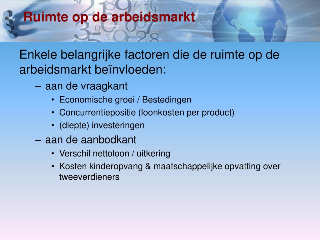 PPT - Arbeidsmarkt PowerPoint Presentation, free download - ID:2703849 - Krapte Op De Arbeidsmarkt Betekenis