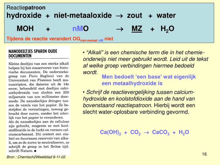 PPT - Chemische reacties tussen anorganische verbindingsklassen - Een Verbinding Aangaan Met Iets In De Chemie