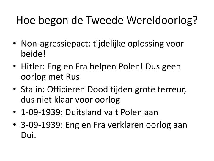 PPT - De Tweede Wereldoorlog PowerPoint Presentation - ID:2537575 - Waarmee Begon De Tweede Wereldoorlog
