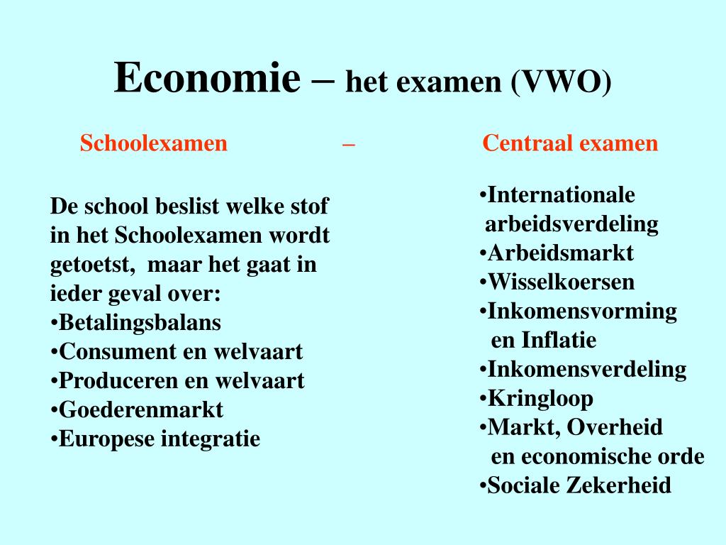 PPT - Economie PowerPoint Presentation, free download - ID:5020634 - Examenopgaven Economie Vwo Per Onderwerp