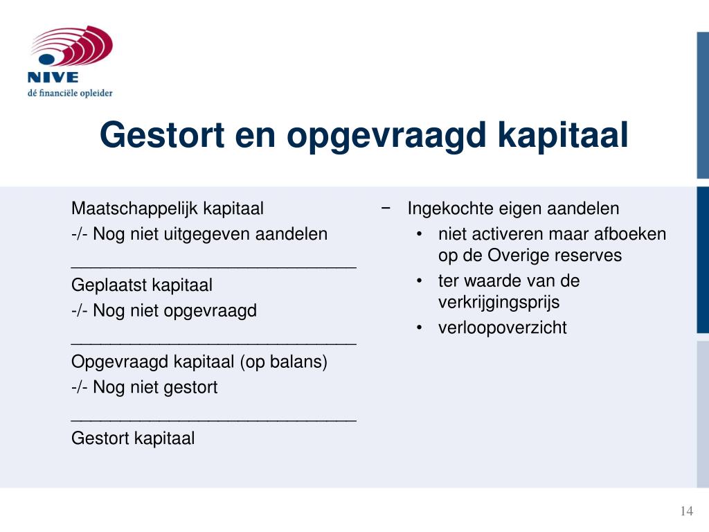 Verschil Geplaatst En Gestort Kapitaal