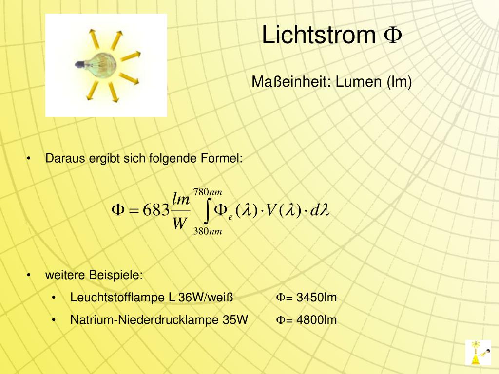 PPT - Grundgrößen der Lichttechnik PowerPoint Presentation, free - Eenheid Van Lichtsterkte Met 7 Letters