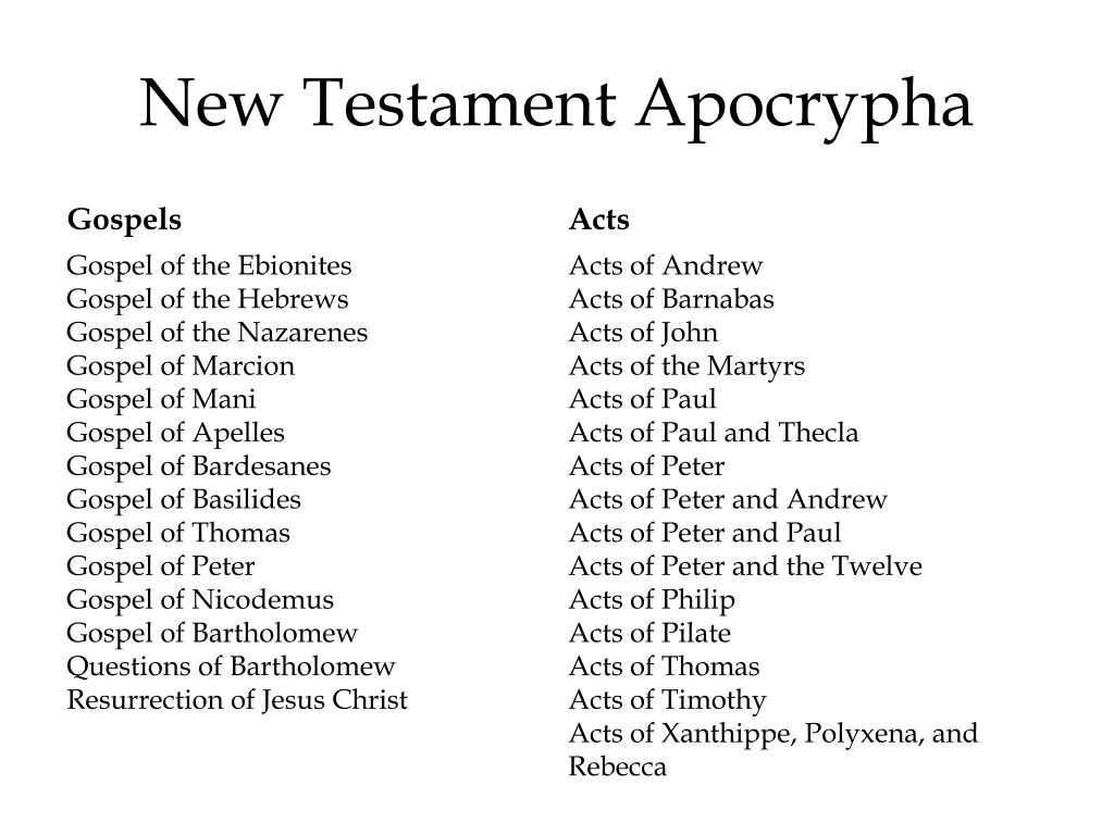 Apocriefen Van Het Nieuwe Testament