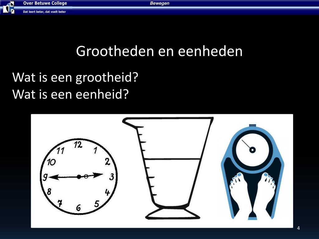 PPT - Hoofdstuk 3 Beweging PowerPoint Presentation, free download - ID - Wat Is Het Verschil Tussen Eenheid En Grootheid