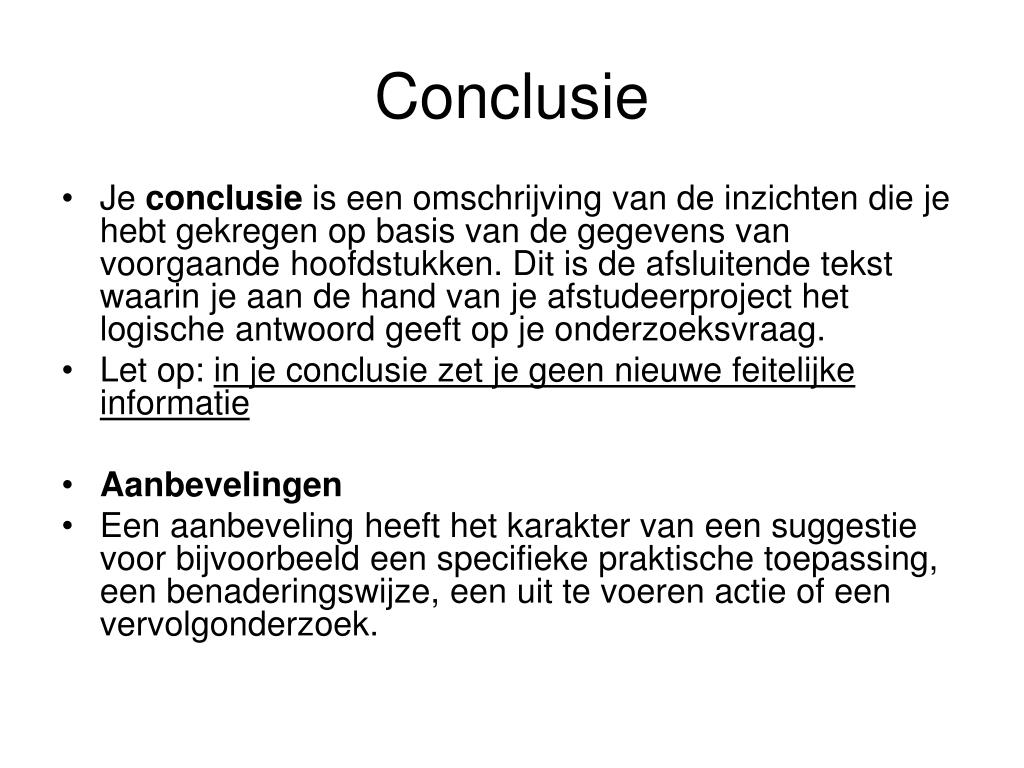 PPT - Scriptie opbouw PowerPoint Presentation, free download - ID:7055747 - Wat Schrijf Je In Een Conclusie