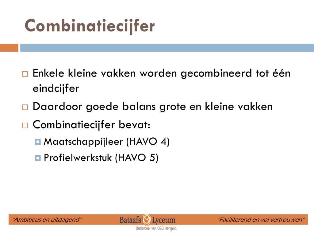 PPT - Voorlichting HAVO 5 PowerPoint Presentation, free download - ID - Telt Combinatiecijfer Mee Voor 5 5 Regel