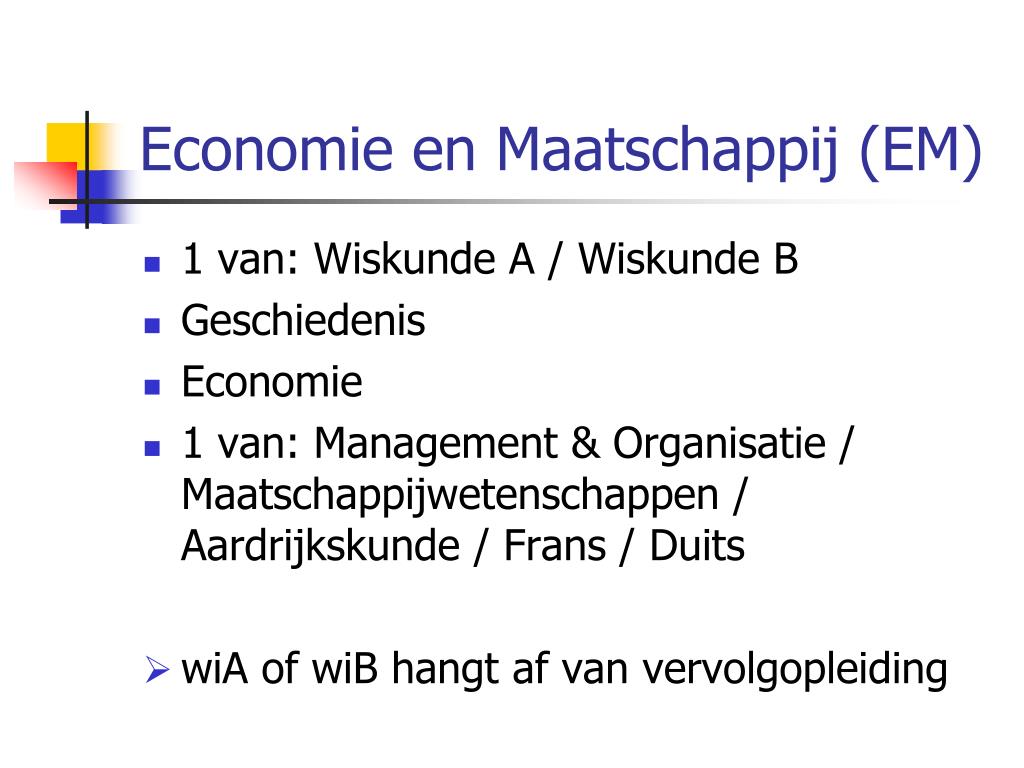 PPT - Voorlichtingsavond 3 havo profiel- en vakkenkeuze PowerPoint - Cultuur En Maatschappij Vakken Havo