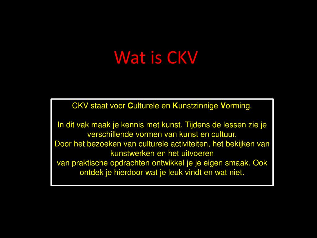 Wat Is Ckv Voor Vak