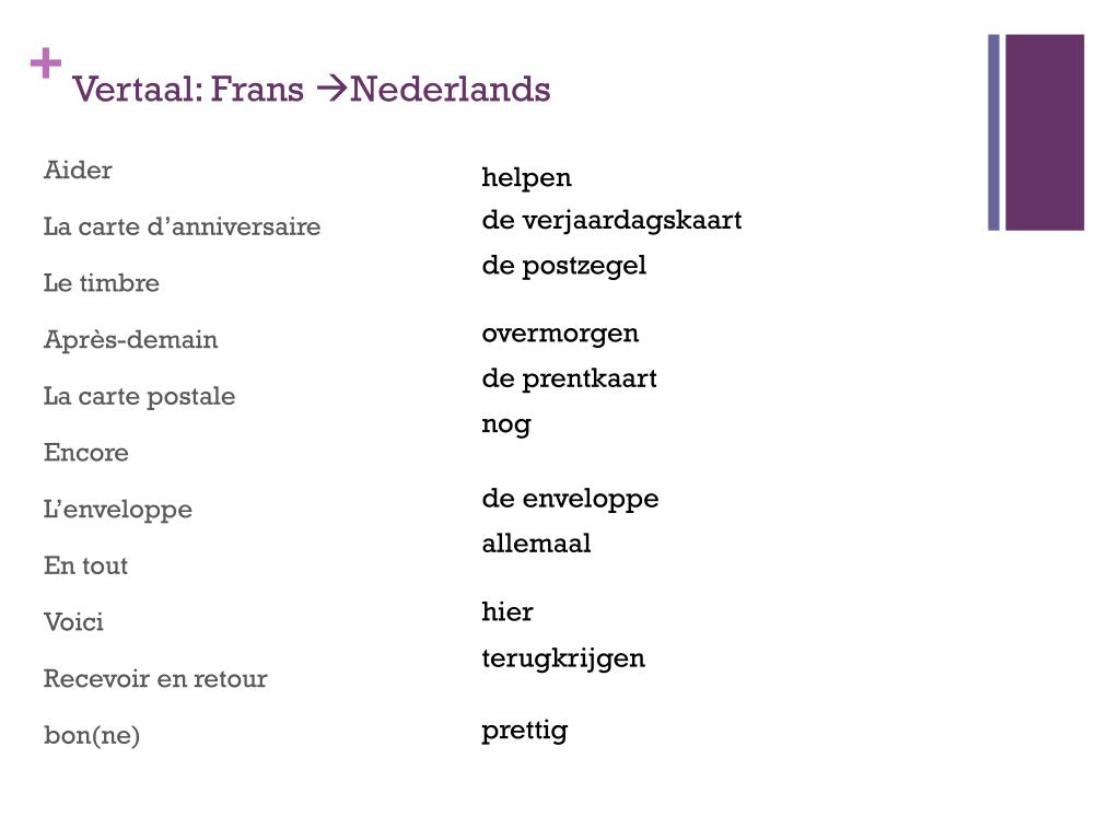 PPT - Woordenschat AB 76 PowerPoint Presentation, free download - ID - Van Het Nederlands Naar Het Frans